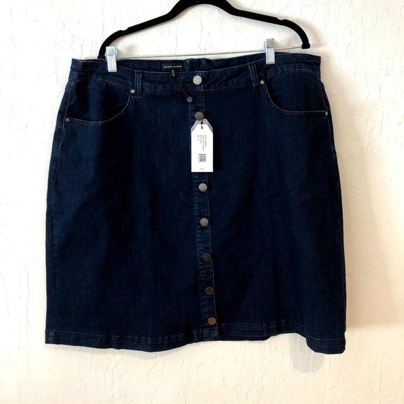 Universal Standard NWT Denim Mini Skirt Size M/18 - Picture 2 of 5